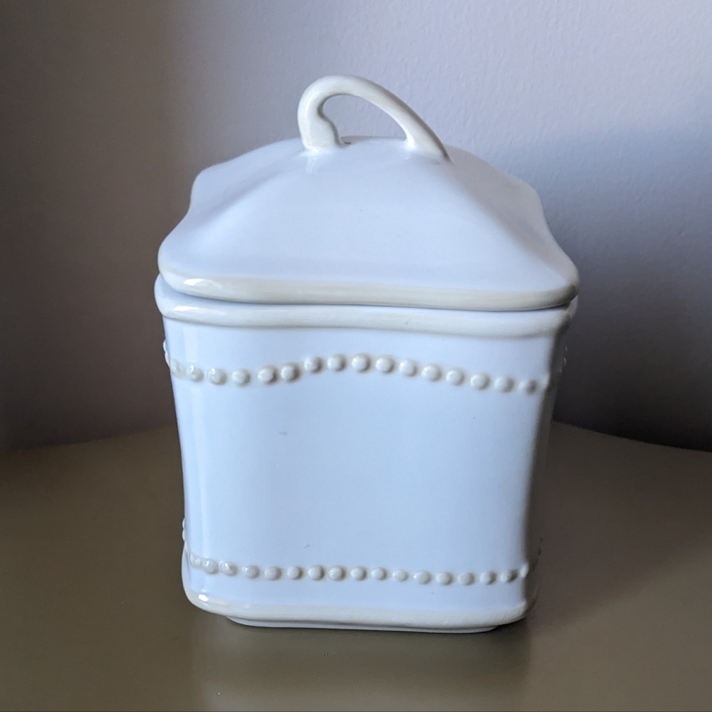 White Ceramic Canister with Lid Princess   House Pavilion